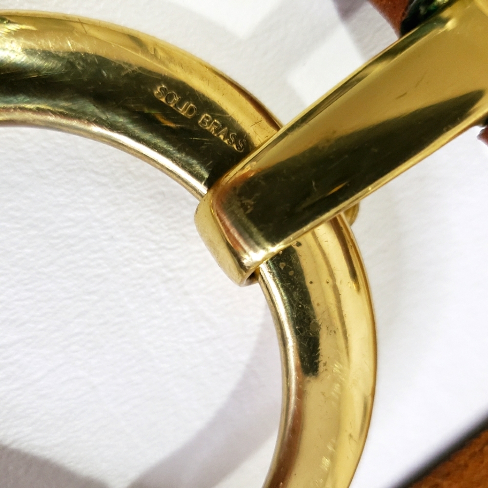 Vintage Brighton Leather And Brass Hook Belt - image 2